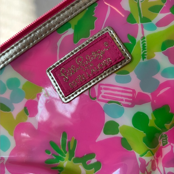 Lilly Pulitzer | Estee Lauder Pink and Green Floral Cosmetic Bag - Picture 2 of 4